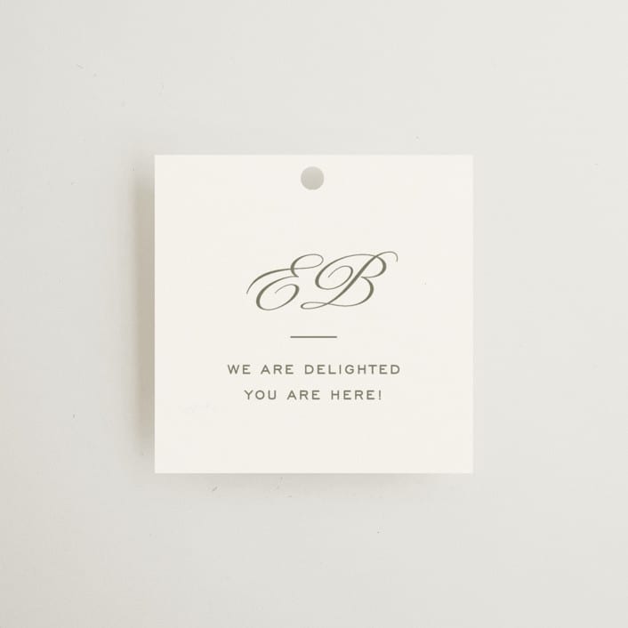 "Boulevard" - Wedding Favor Tags in Moss by Megan Davis - Front