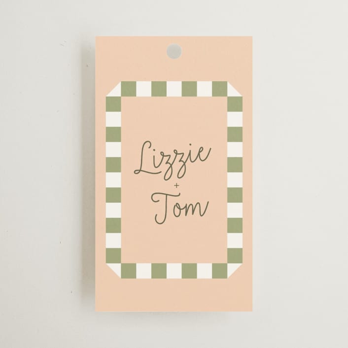 "Boardwalk" - Wedding Favor Tags in Peach by Baumbirdy - Front