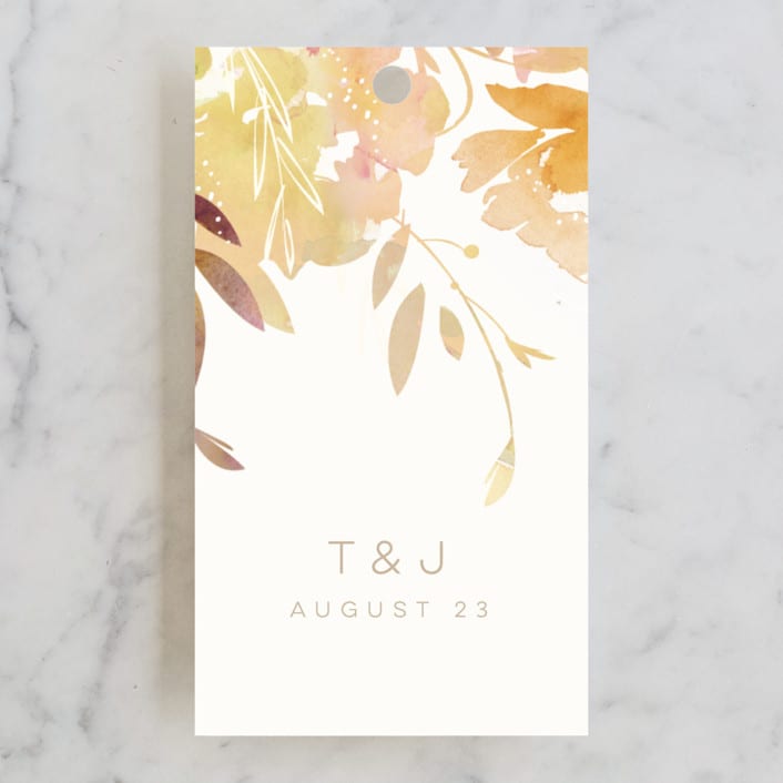 "Garden" - Wedding Favor Tags in Peach by Lori Wemple - Front