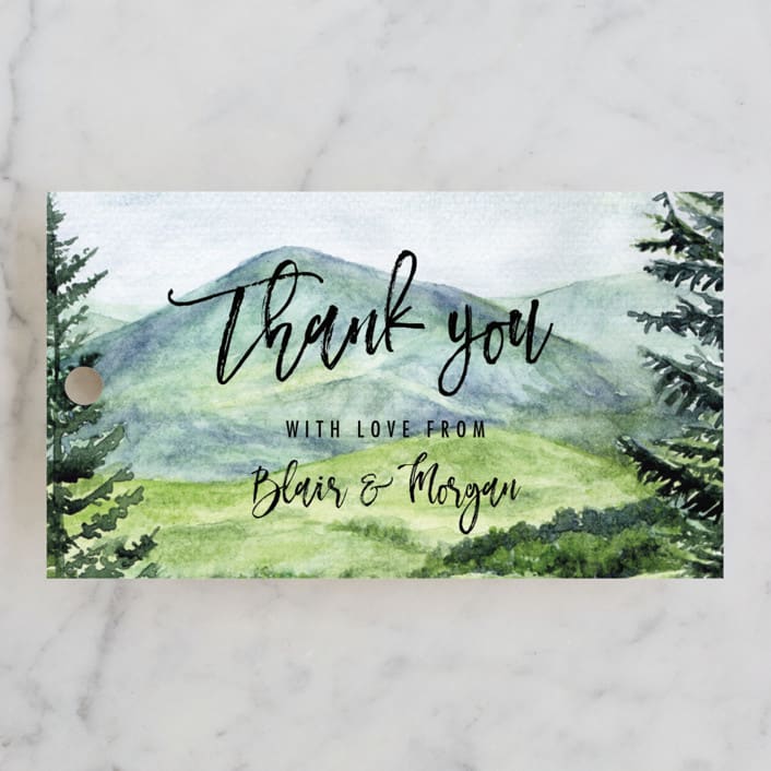 "Into the Woods" - Wedding Favor Tags in Forest by Elly - Front