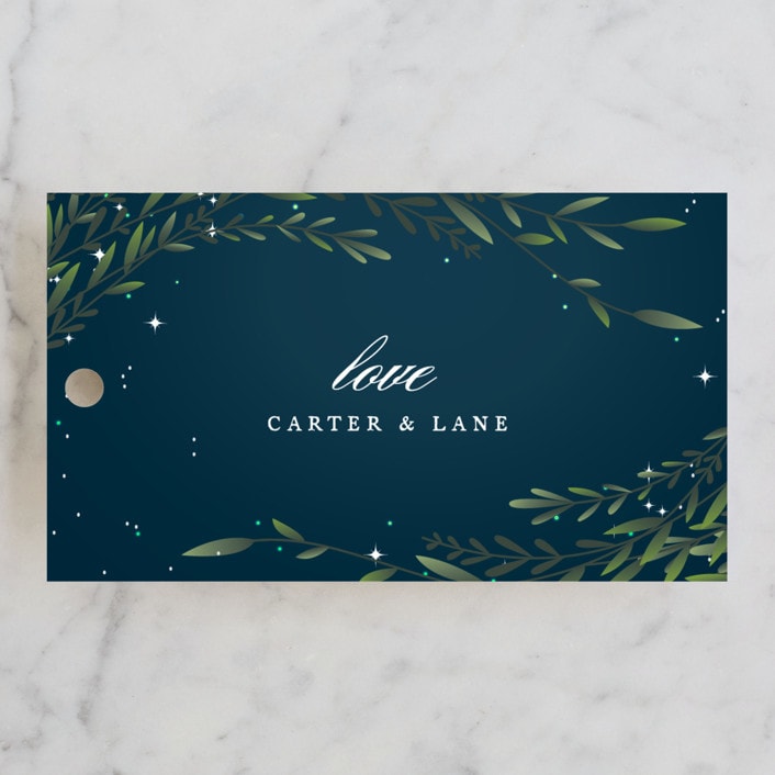 "Dreamkeeper" - Wedding Favor Tags in Midnight by Jennifer Postorino - Front