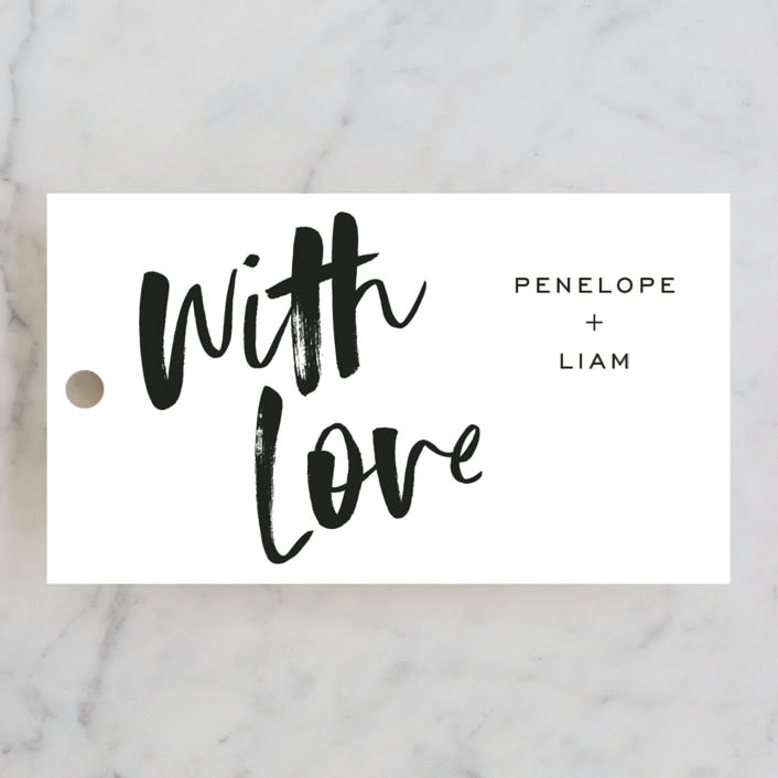 "Love Actually" - Wedding Favor Tags in Onyx by Design Lotus - Front