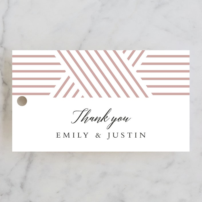 "Tara" - Wedding Favor Tags in Blush by Kampai Designs - Front