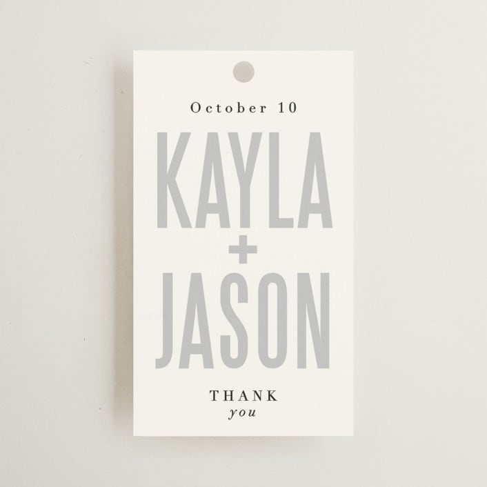 "Monumental" - Wedding Favor Tags in Cotton by Jessie Steury - Front