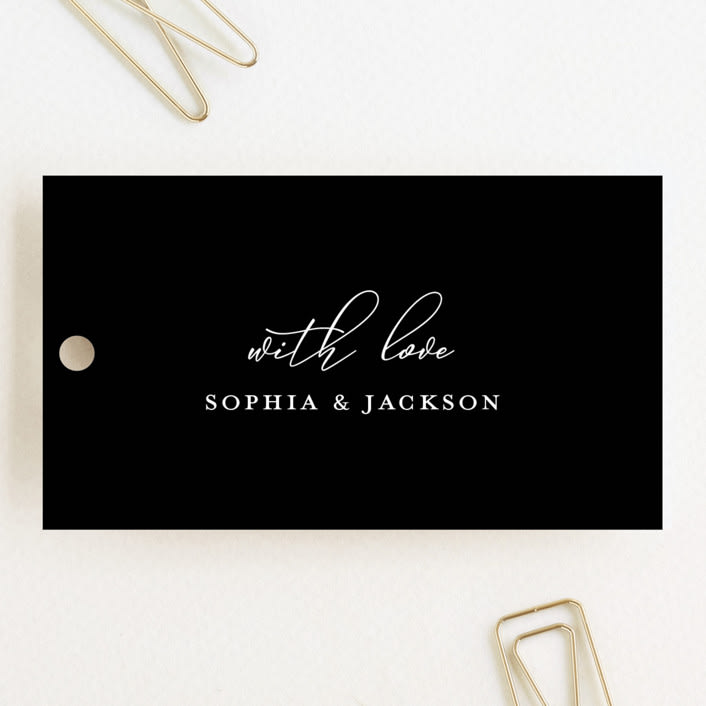 "Kindly Join Us" - Wedding Favor Tags in Pearl by Laura Hamm - Front