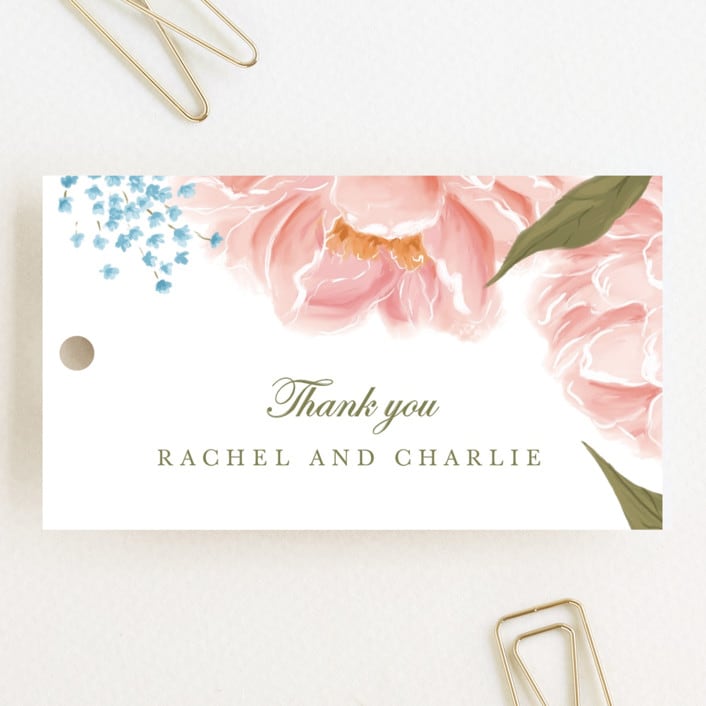 "Peony Gardens" - Wedding Favor Tags in Peony by Inna Moreva - Front