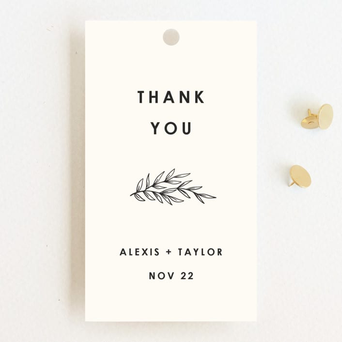 "Modern Bliss" - Wedding Favor Tags in Cream by Elly - Front