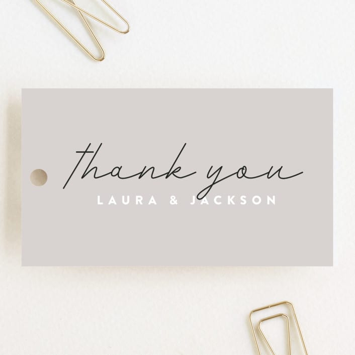 "Styled" - Wedding Favor Tags in Fog by Pixel and Hank - Front
