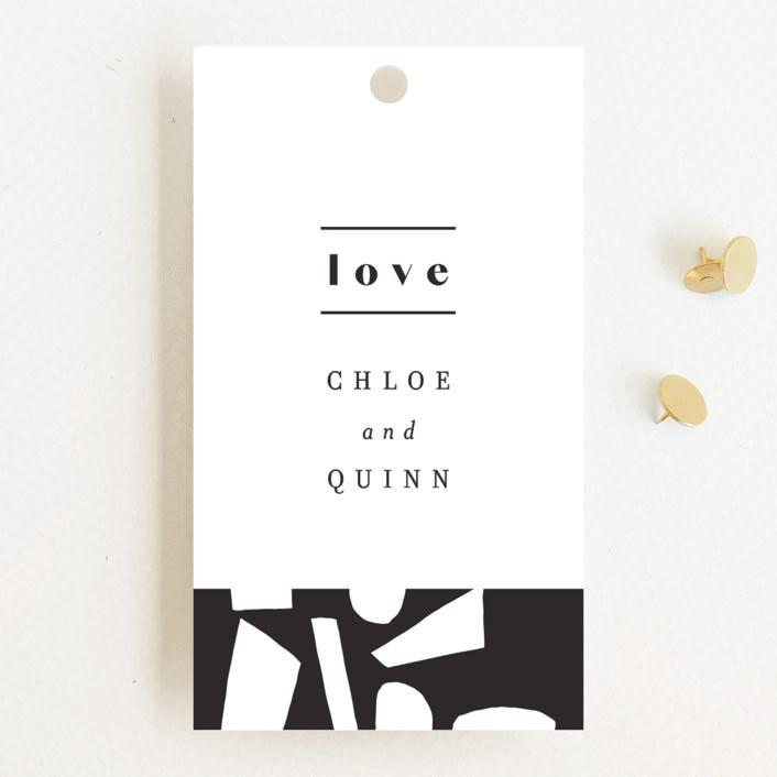 "Epithet" - Wedding Favor Tags in Charcoal by Nazia Hyder - Front