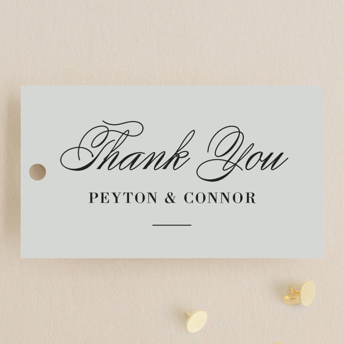 "Elegant Initials" - Wedding Favor Tags in Smoke by Sandra Picco Design - Front