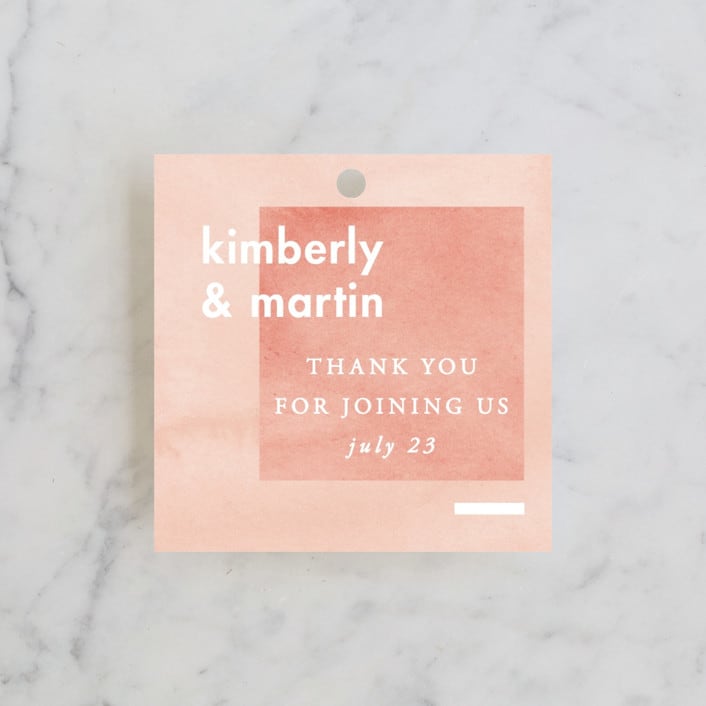 "Contemporary" - Wedding Favor Tags in Peony by Liz Conley - Front