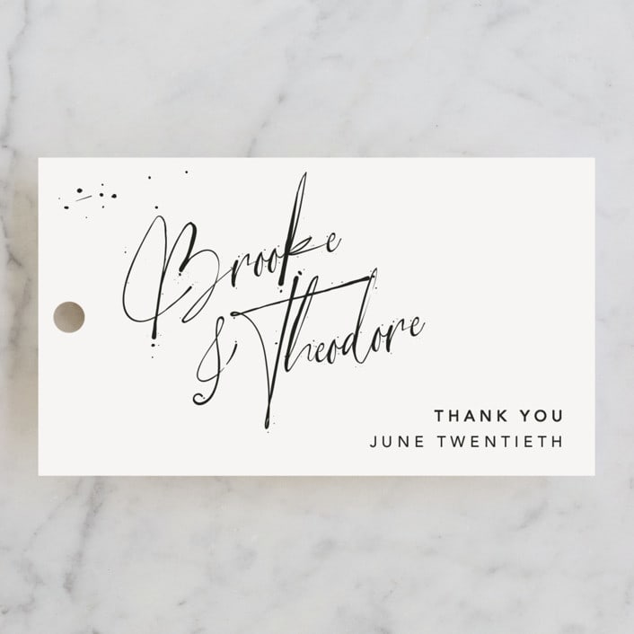 "Signature Style" - Wedding Favor Tags in Ink by Design Lotus - Front