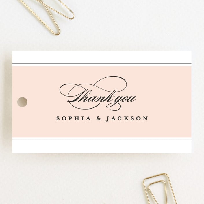 "Classical" - Wedding Favor Tags in Blush by Michelle Taylor - Front