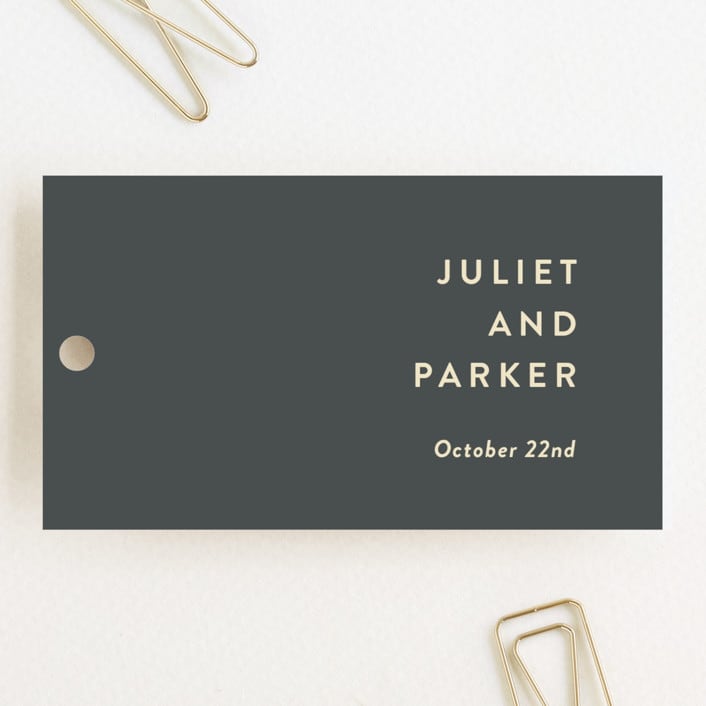 "Collage" - Wedding Favor Tags in Golden Rod by Ann Gardner - Front
