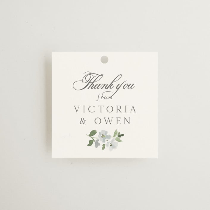 "Wistful" - Wedding Favor Tags in Mist by Everett Paper Goods - Front