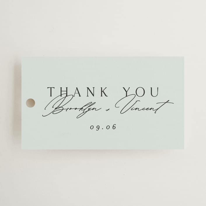 "Merryvale" - Wedding Favor Tags in Sky by Kelly Schmidt - Front
