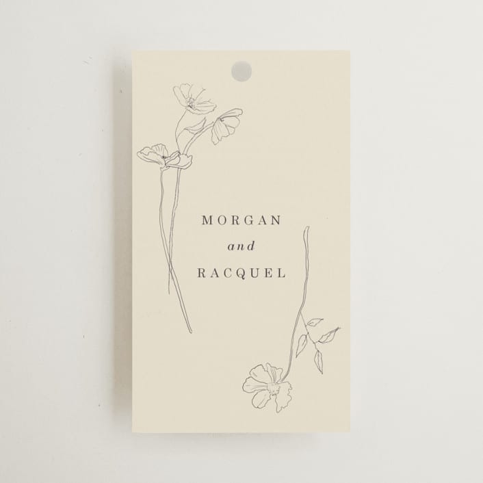 "Floral Stamp" - Wedding Favor Tags in Ivory by Baumbirdy - Front