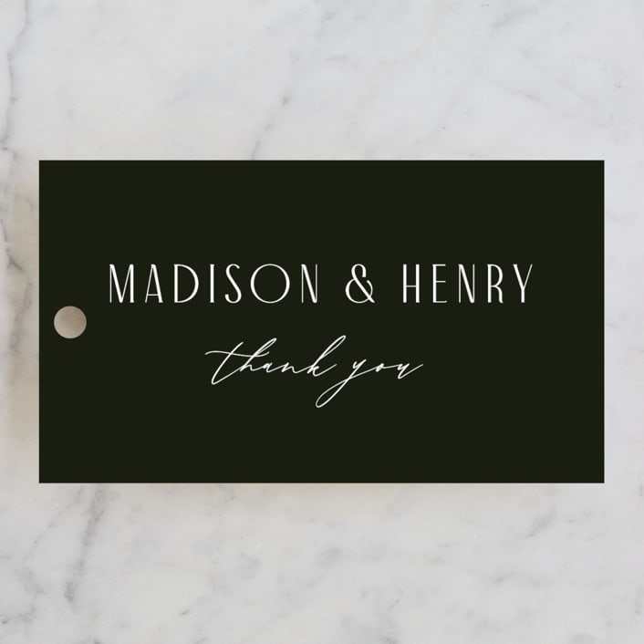 "Verdant" - Wedding Favor Tags in Moss by Nicoletta Savod - Front