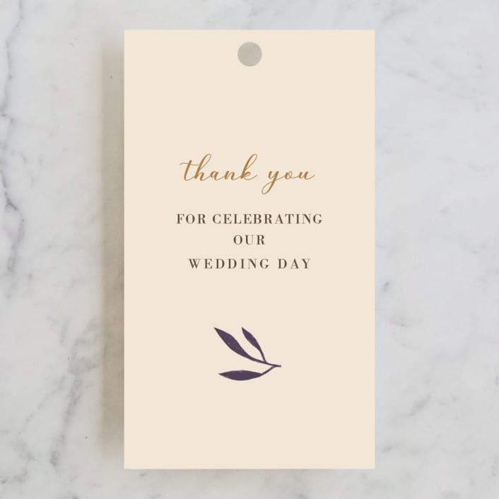 "flower press" - Wedding Favor Tags in Mauve by Peony Rose Design - Front