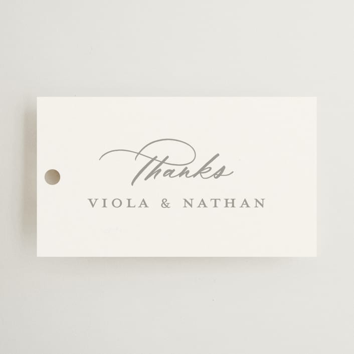 "Overlay" - Wedding Favor Tags in Dove by Meggy Masters - Front
