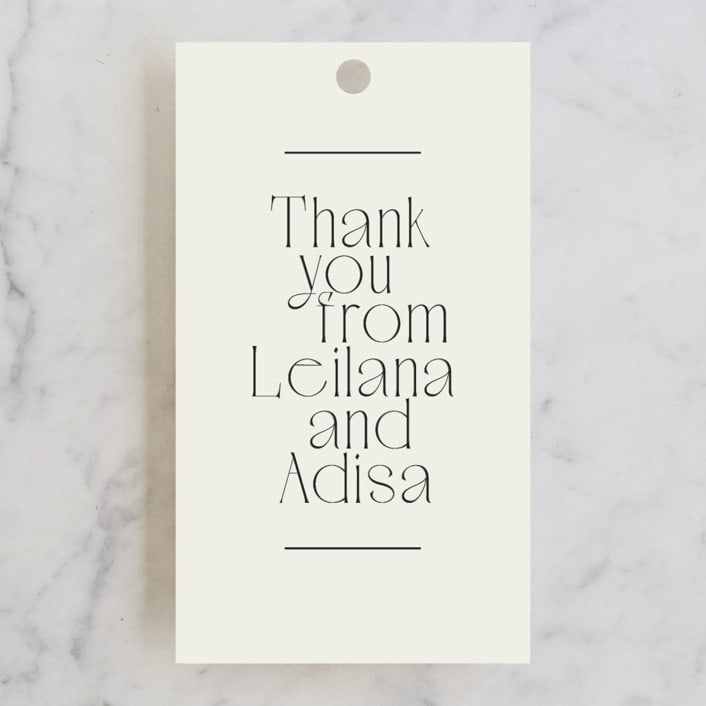 "Cadence" - Wedding Favor Tags in Ivory by Jennifer Wick - Front