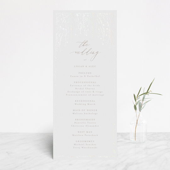 "Starry Sky" - Gloss-Press® Wedding Programs in Iridescent by Phrosné Barwood - Front