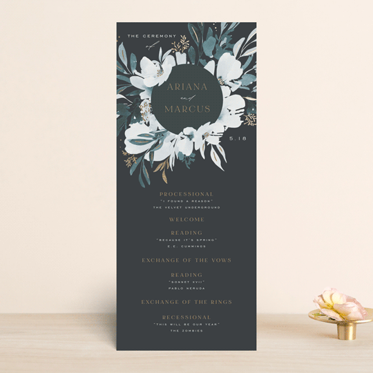 "Romance" - Wedding Programs in Neptune by Leah Bisch - Front