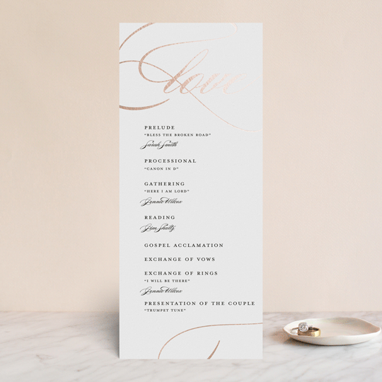 "So in Love" - Wedding Programs in Cloud by Stacey Meacham - Front
