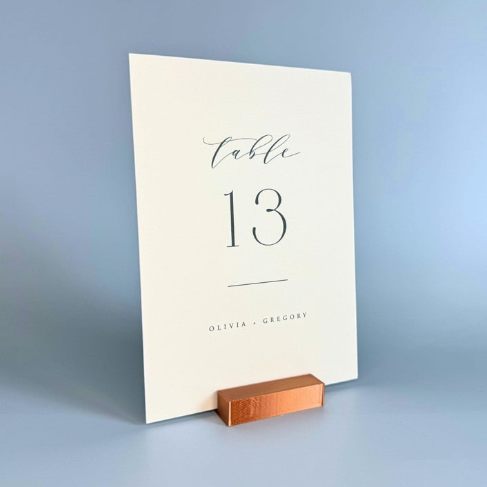Copper Color Rectangle Table Number Holder, Set of 5 by Corduroy Effect