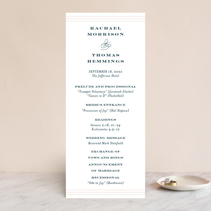 "Structured Charm" - Wedding Programs in Midnight by Kimberly FitzSimons - Front