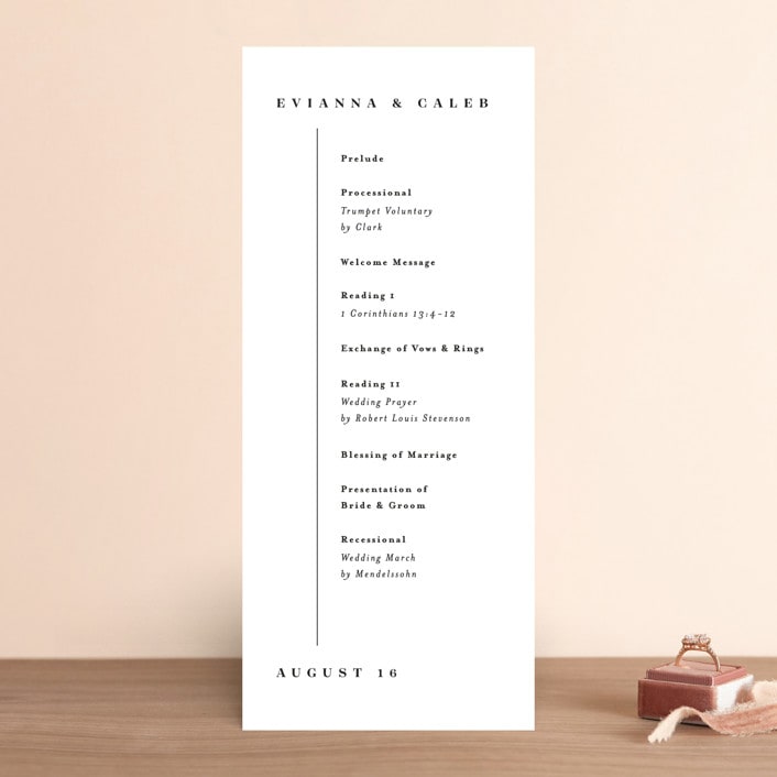 "Aligned" - Wedding Programs in Pearl by Michelle Taylor - Front