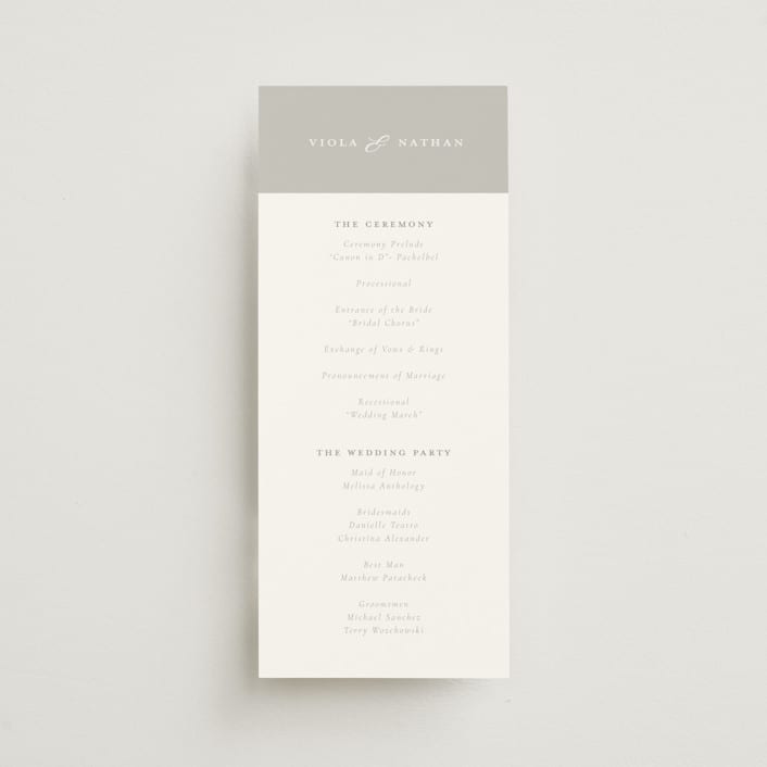 "Overlay" - Wedding Programs in Dove by Meggy Masters - Front