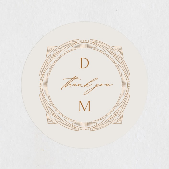 "Timeless" - Wedding Favor Stickers in Terracotta by Jen Owens - Front