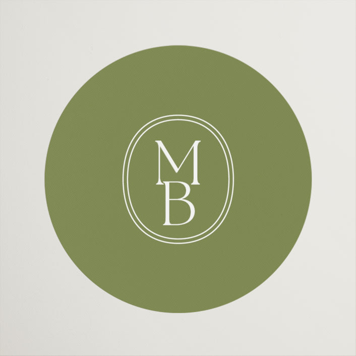 "Perriand" - Wedding Favor Stickers in Moss by Megan Davis - Front