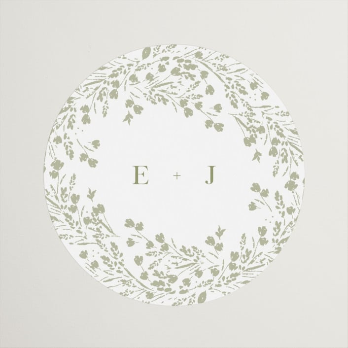 "Villa" - Wedding Favor Stickers in Leaf by Kristie Kern - Front