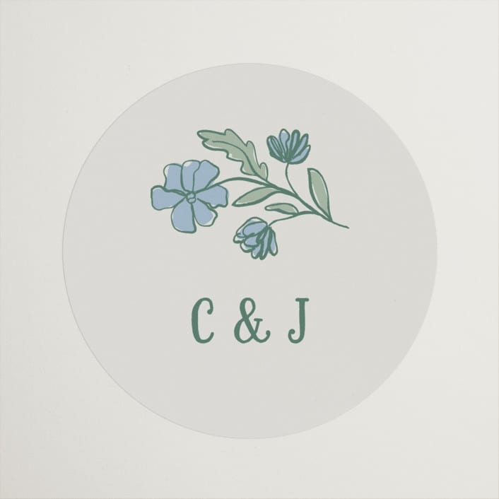 "Botanical" - Wedding Favor Stickers in Garden by Kelly Watkins - Front