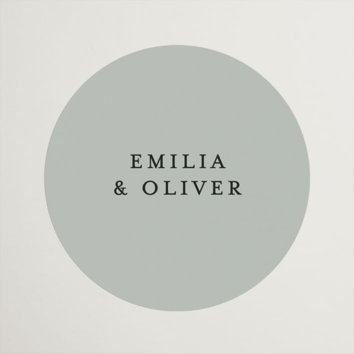 "Gilded Script" - Wedding Favor Stickers in Sage by Angela Thompson - Front