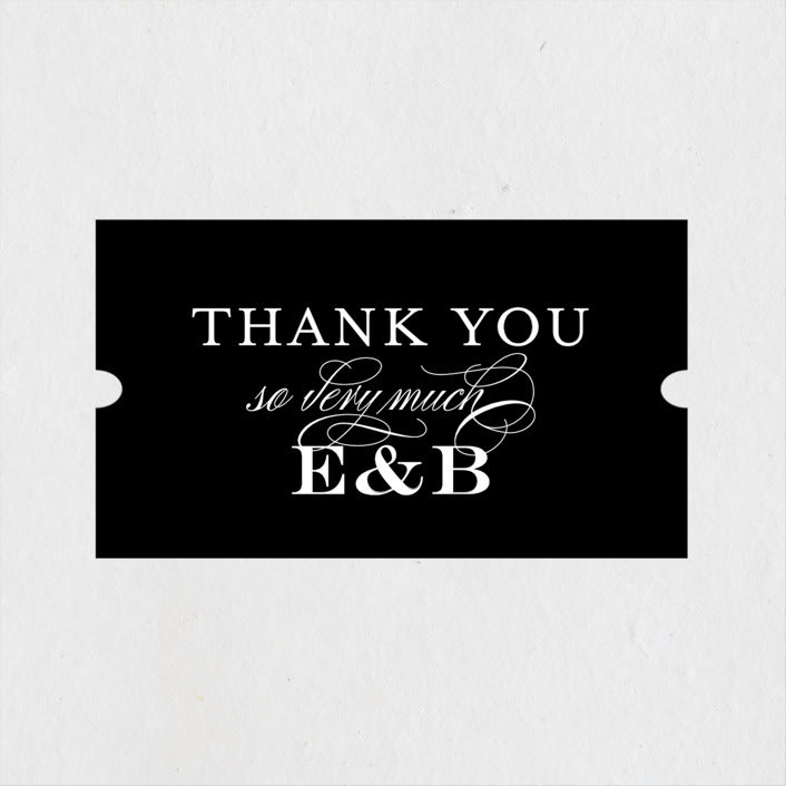 "Timeless Elegance" - Wedding Favor Stickers in Black Night by AK Graphics - Front