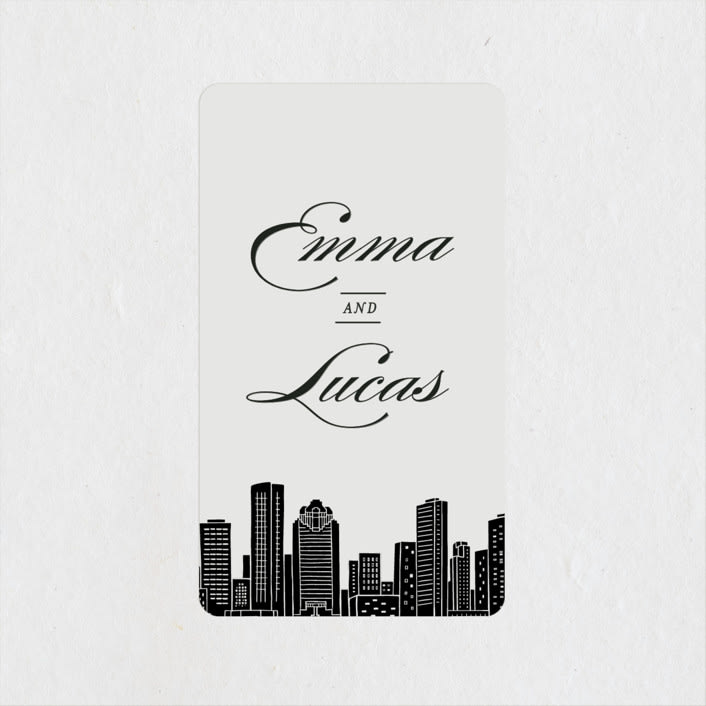 "Big City - Houston" - Wedding Favor Stickers in Light Taupe by Hooray Creative - Front