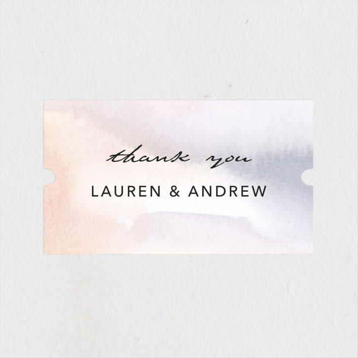 "Soaring" - Wedding Favor Stickers in Sunset by Lindsay Megahed - Front