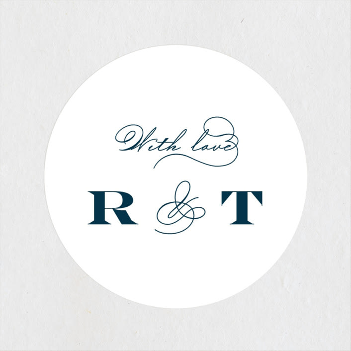 "Structured Charm" - Wedding Favor Stickers in Midnight by Kimberly FitzSimons - Front