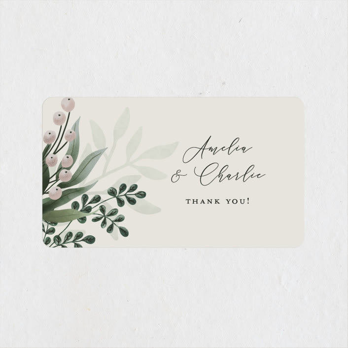 "Wedding Whisper" - Wedding Favor Stickers in Lilac by Chris Griffith - Front