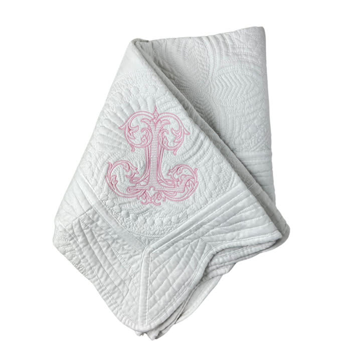 Monogram Heirloom Baby Quilt by Virginia Marcello
