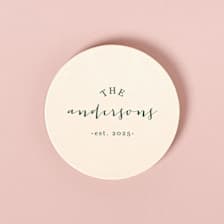 Custom Family Est Coaster, round shape, set of 100