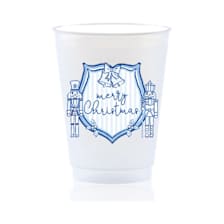 Blue Christmas Crest Party Cups (Set of 8)
