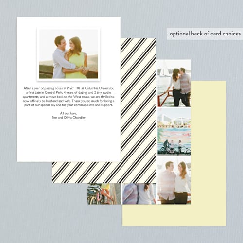 This is a ivory wedding announcements with standard by Carrie Eckert called moments captured printing on recycled smooth signature in standard