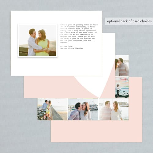This is a soft pink wedding announcements with standard by Aspacia Kusulas called simply love printing on recycled smooth signature in standard