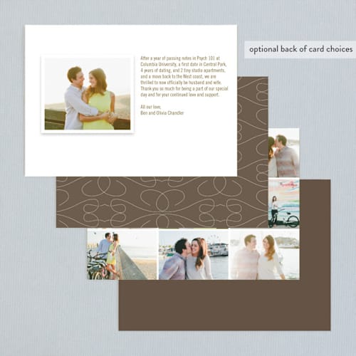 This is a ice wedding announcements with standard by Sydney Newsom called gallery classic printing on signature in standard