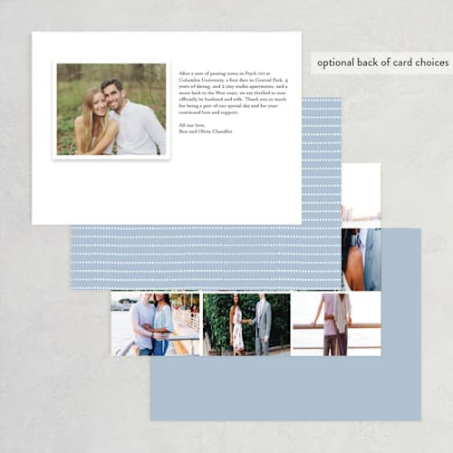 This is a silk wedding announcements with standard by Olivia Raufman called do this printing on recycled smooth signature in standard
