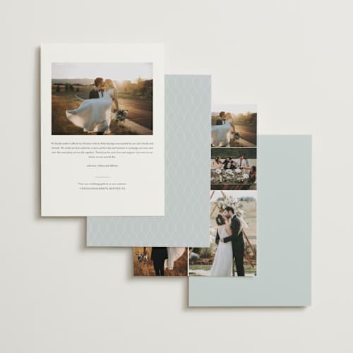 This is a ivory wedding announcements with standard by Shannon Chen of Four Wet Feet Studio called minimalism printing on recycled smooth signature in standard